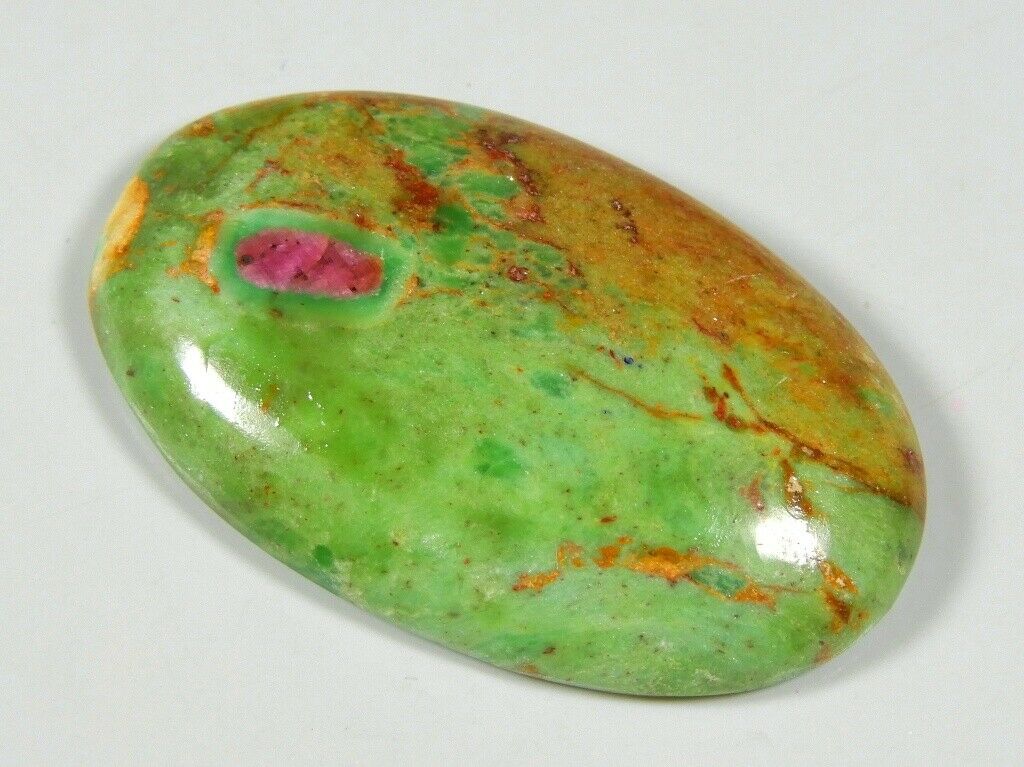 49 Ct 100% Natural Green Ruby Fuchsite Oval Cabochon Untreated Gemstone A19