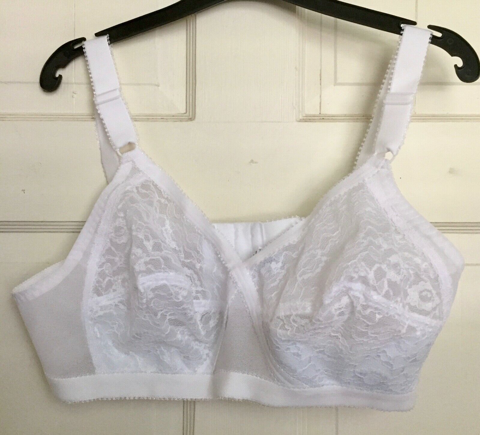 Vintage Usa Playtex Cross Your Heart Bra Size 42b White Lace New/unused
