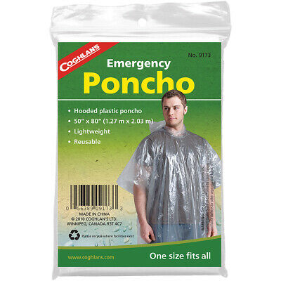 Coghlan's Emergency Poncho W/ Hood, Reusable & Lightweight, Survival Emergency
