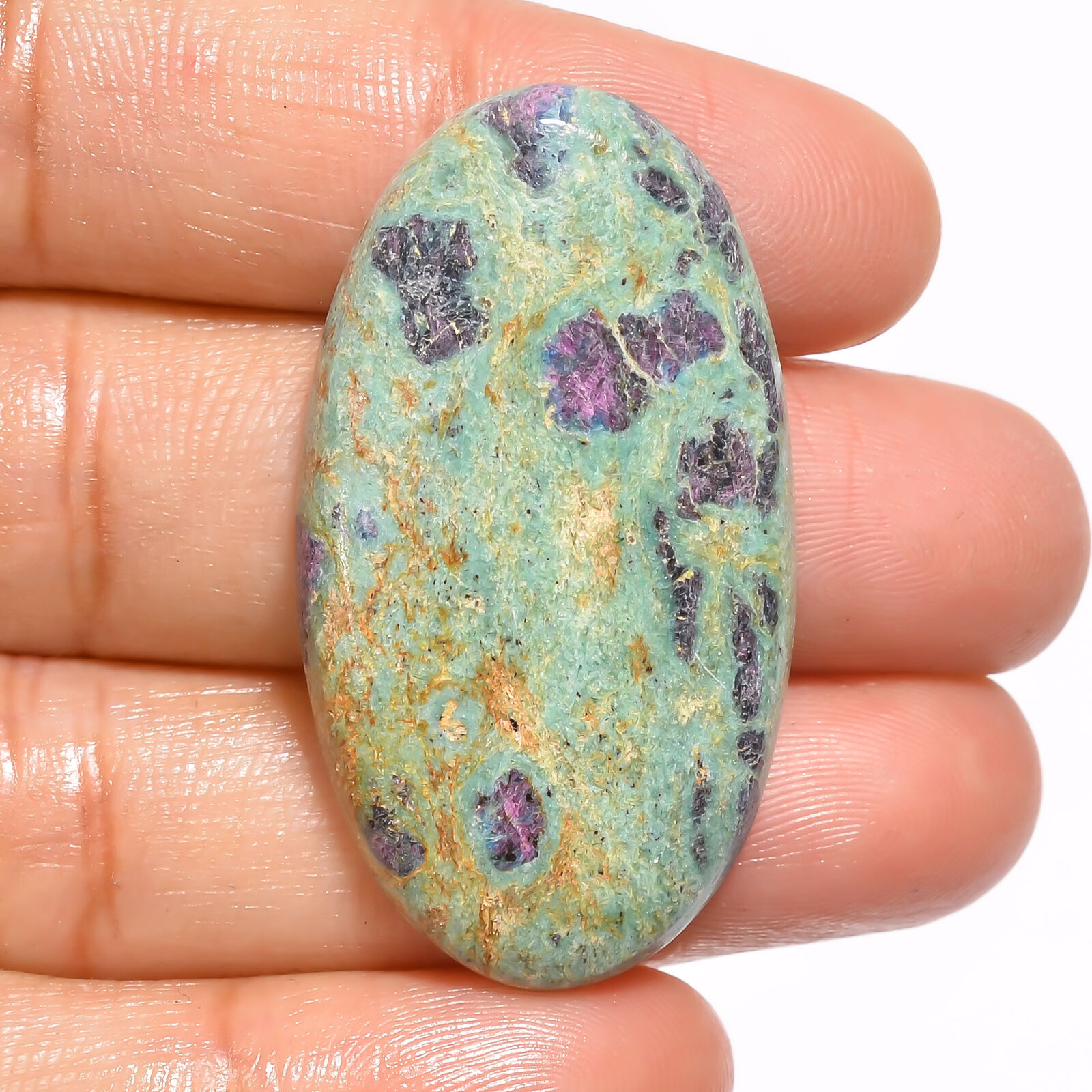 Natural Ruby Fuchsite Oval Shape Cabochon Loose Gemstone 40 Ct 29x22x5mm Ee19020