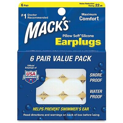 Mack's Pillow Soft Earplugs White , 6 Pair