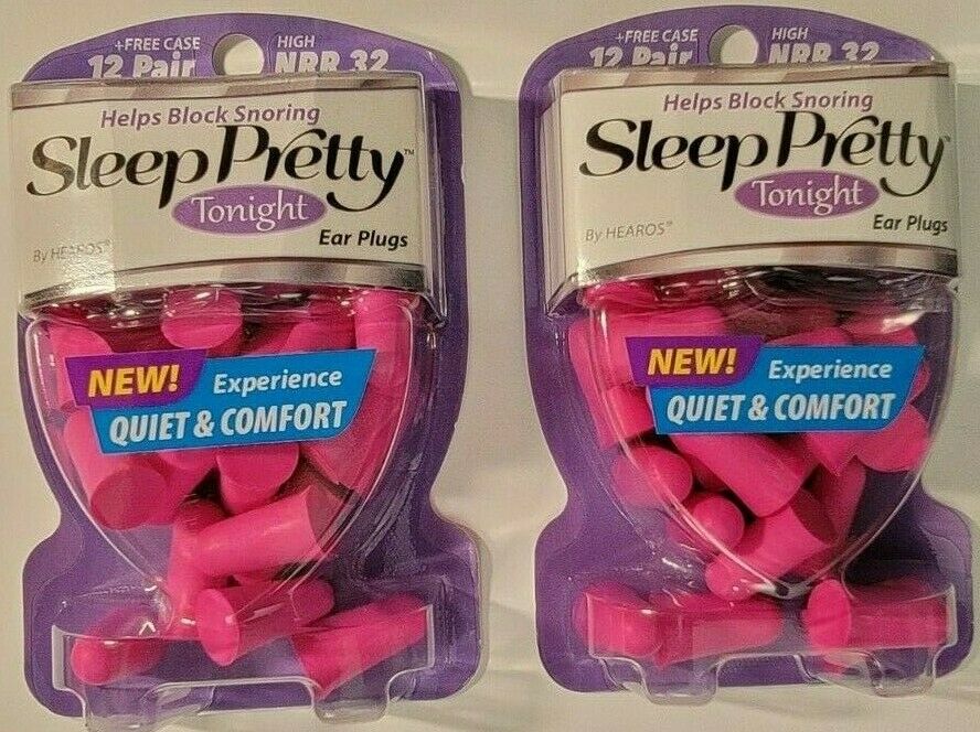 Sleep Pretty Tonight Ear Plugs Helps Block Snoring + Case Nrr 32 Lot Of 2 Packs
