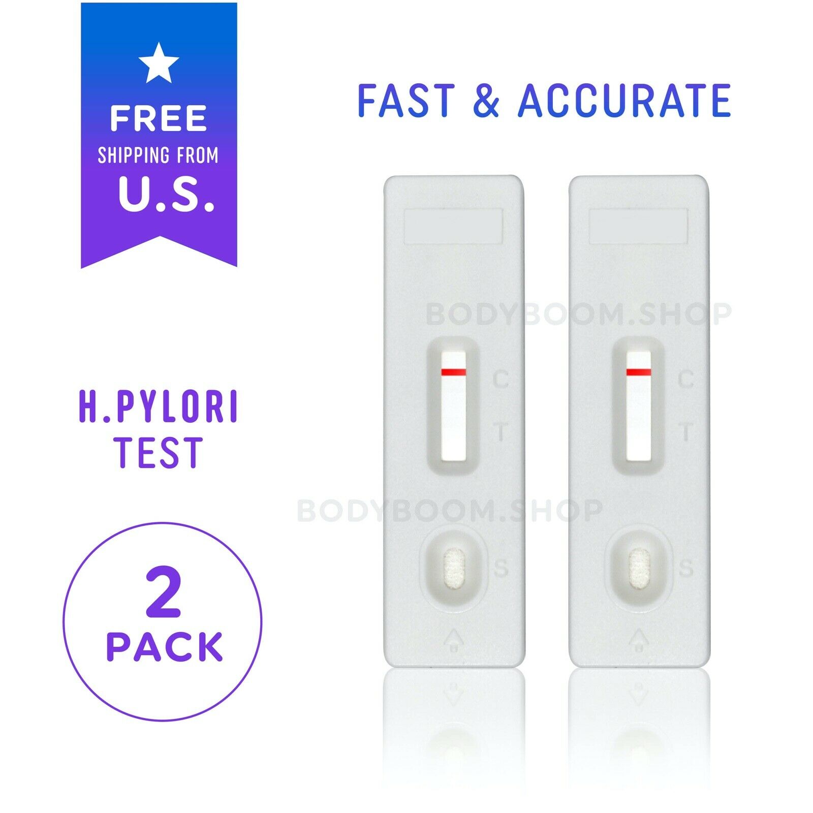 2-pack - H. Pylori Self Test - Helicobacter Quick Home Tests