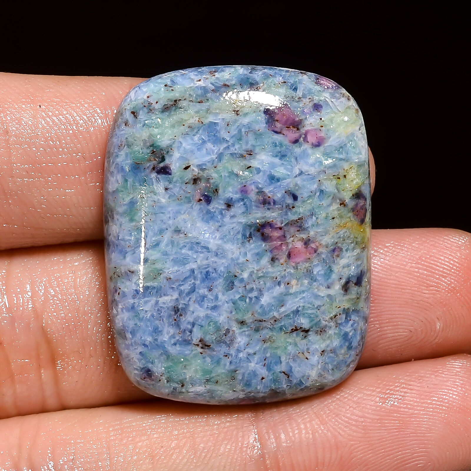 100% Natural Ruby Fuchsite Radiant Shape Cabochon Loose Gemstone 71 Ct 33x26x7mm
