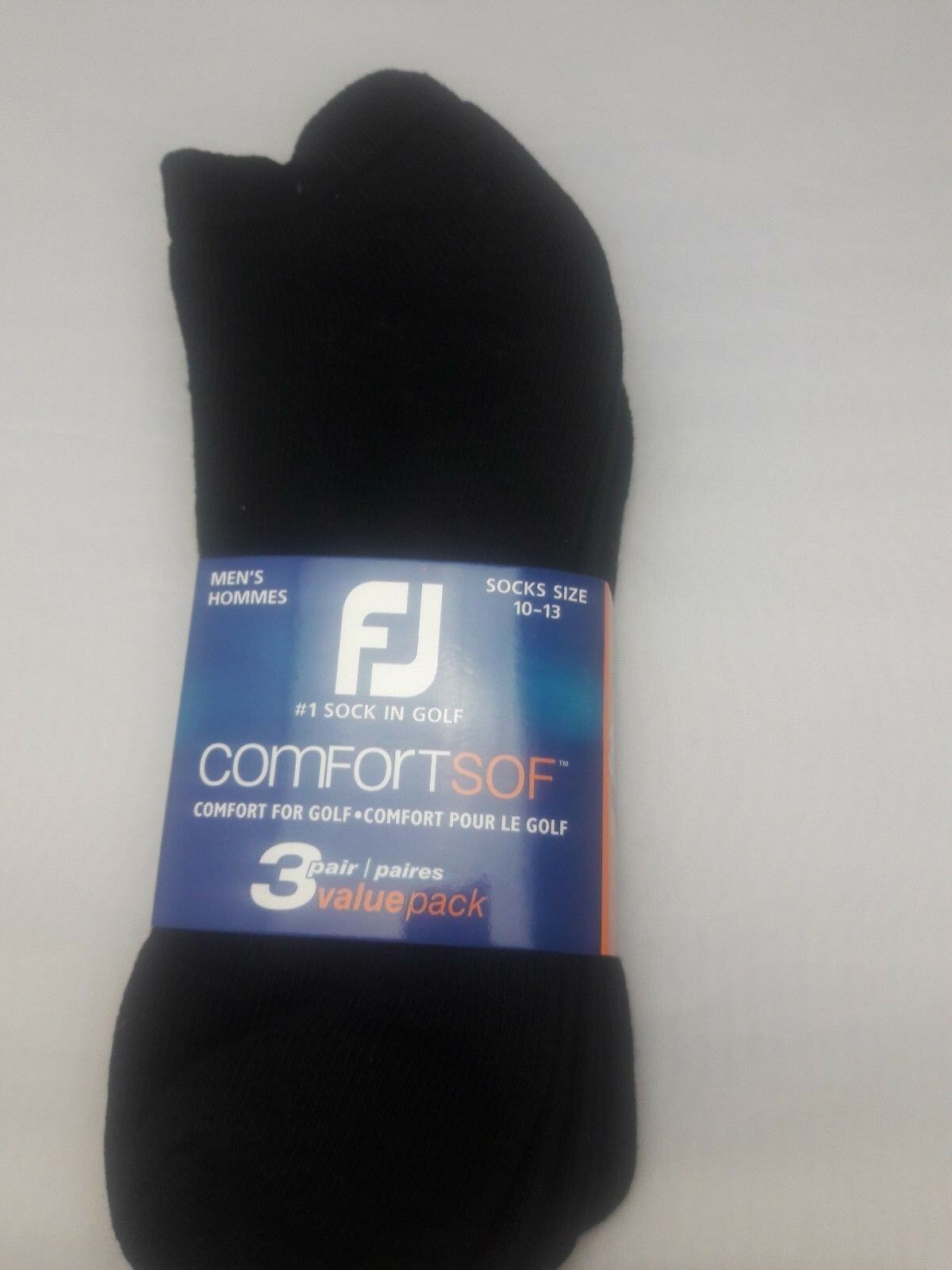 (3) Pair New Footjoy Mens Low Cut Comfortsof Sport Golf Socks  Black, Size 10-13