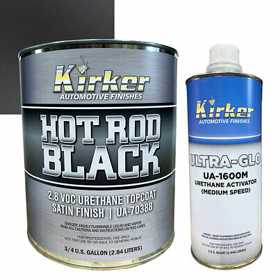 Kirker Hot Rod Black 2.8 Voc Urethane Topcoat Satin Finish W/ Activator Ua-70388