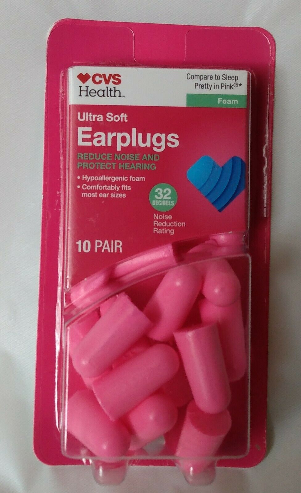 Pack Of 10 Ultra Soft Earplugs 32 Decibel Noise Reduction Rating