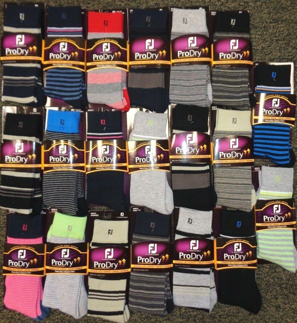 New Limited Mens Footjoy Prodry Crew Fashion Golf Socks, Pick A Color, One Pair