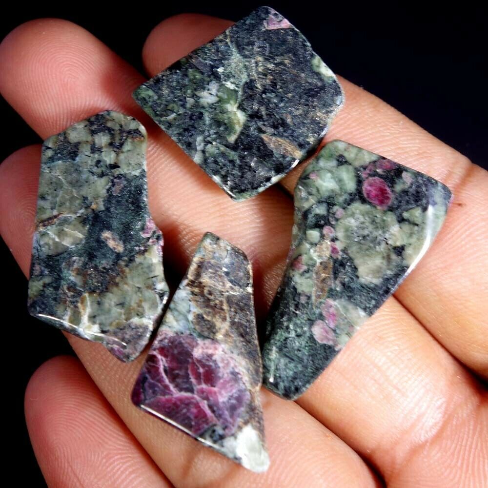 Adorable!! 105.30cts.natural Black Ruby Fol Wholesale Lot Rough For Cabbing