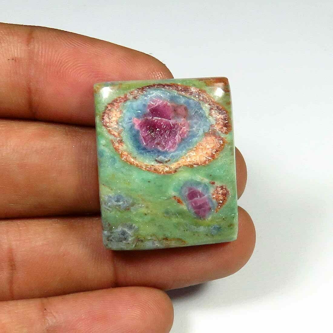 Green Red Ruby Fuchsite Cabochon 41 Cts. Octagon Shape Natural Gemstone Rs-29