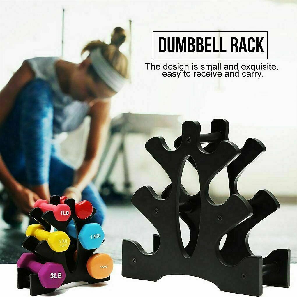 3-tier Dumbell Weight Lifting Tree Rack Stand Gym Fitness Dumbell Holder Storage