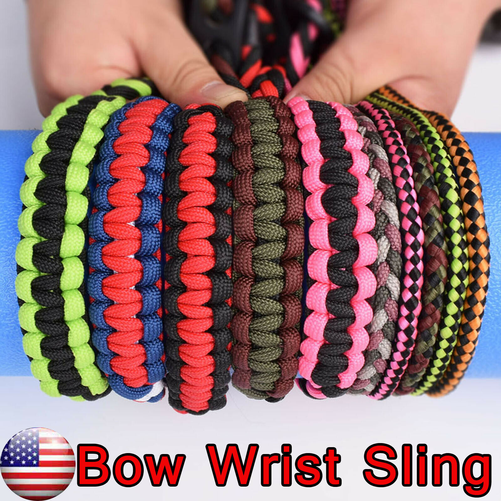 Archery Bow Wrist Sling Strap Braided Compound Bow Adjustable Paracord Colorful